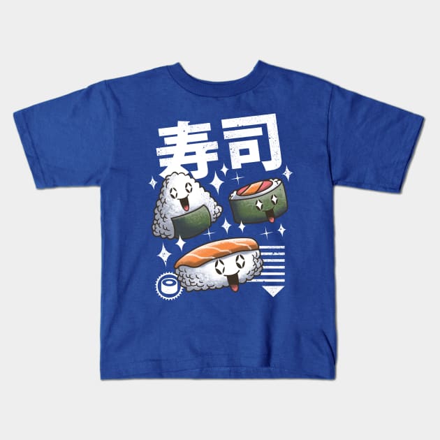 Kawaii Sushi Kids T-Shirt by Vincent Trinidad Art